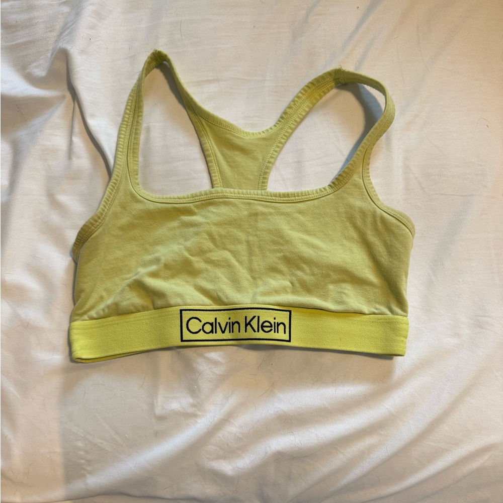 yellow calvin klein bra